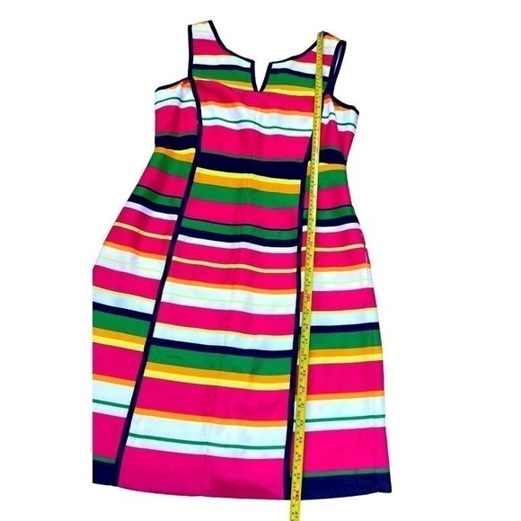 Laundry by Shelli Segal bold multi color stripe fitted shift dress - Picture 2 of 10